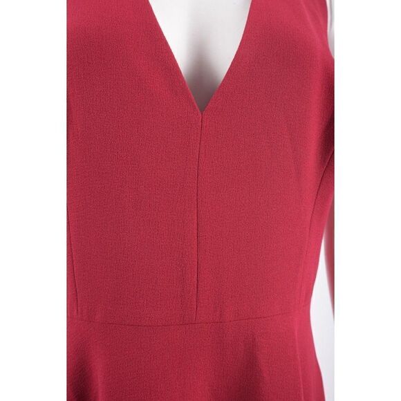 Dress The Population Womens Catalina Dress Fit & Flare L Red Garnet V-Neck NWT - Picture 6 of 7